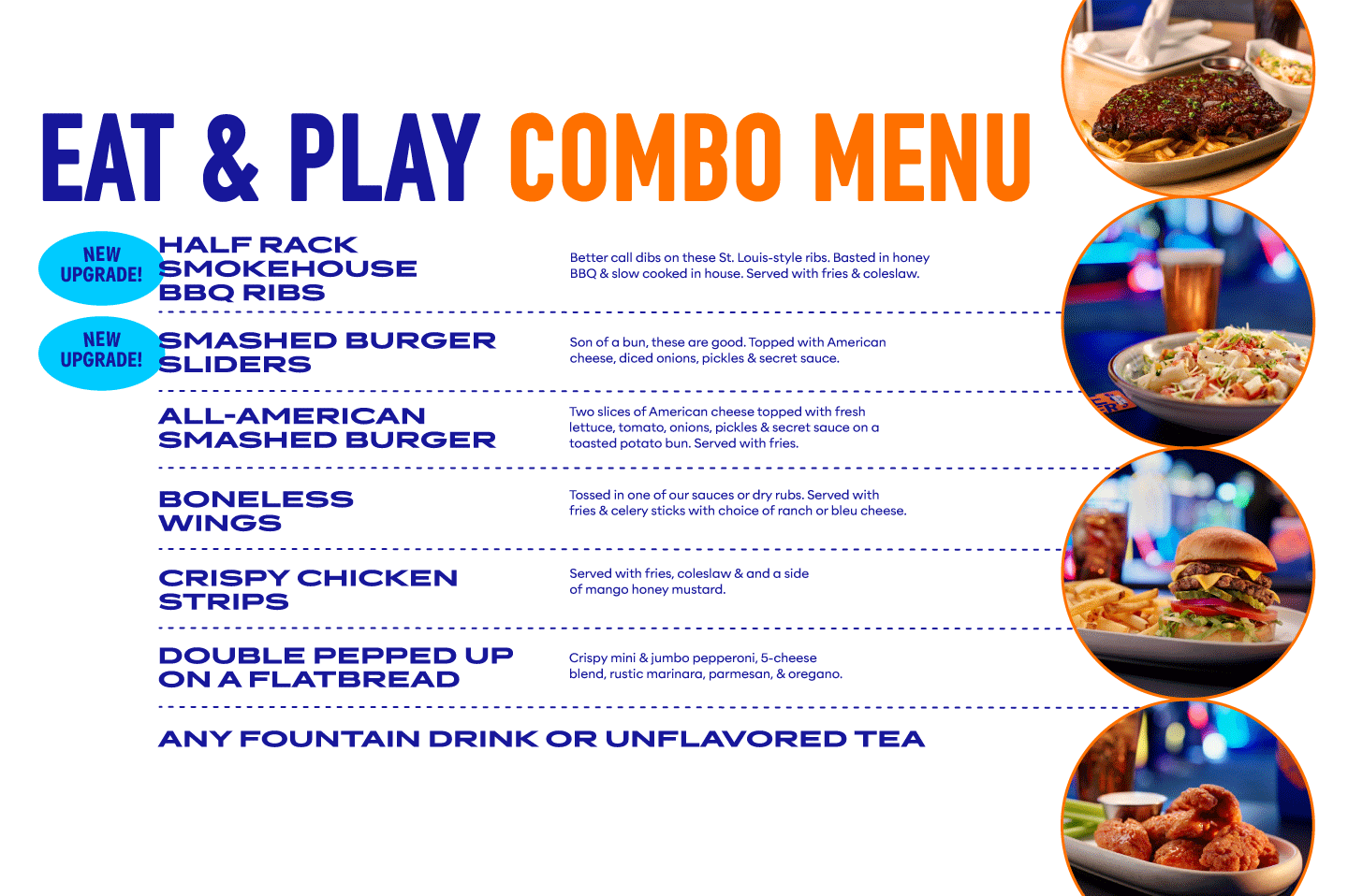 Eat & Play Combo Menu